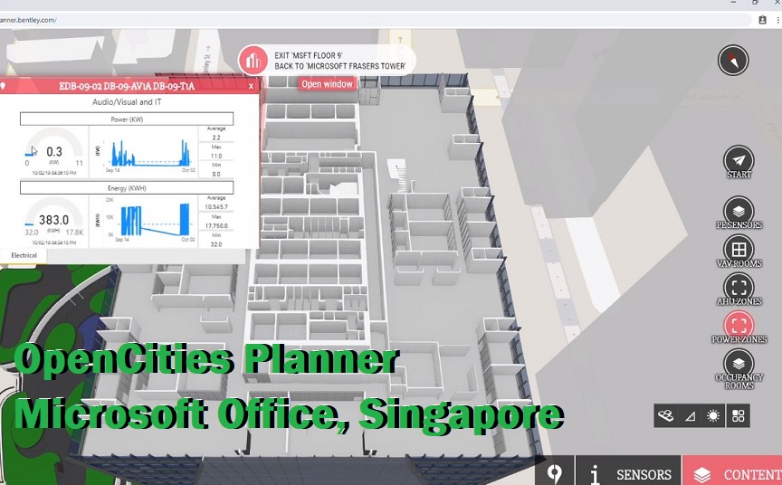 OpenCities Planner: Microsoft's office in the Frasers Tower,